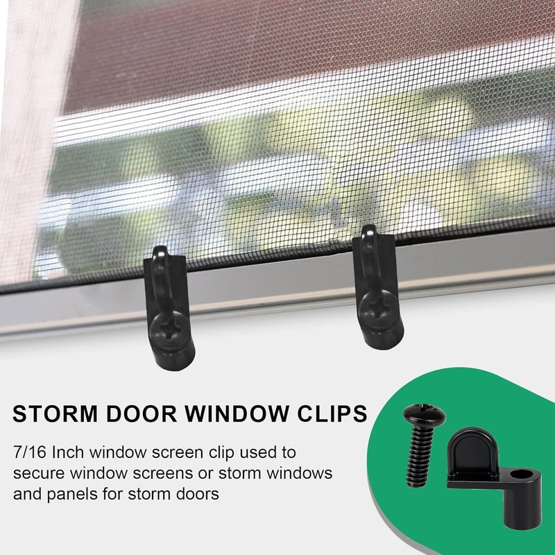 IFERLA 7/16 Inch Screen Door Clips, 12 Pack Window Screen Clip for Storm Panels, Storm Door Glass Retainer Clips, Window Screen Fasteners, Metal Security Hardware Screen Clips to Hold The Screen in Window - Image 5